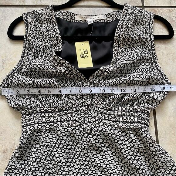 Max Studio Sleeveless Geometric Print A-Line Dress size Medium NWT - Picture 4 of 11